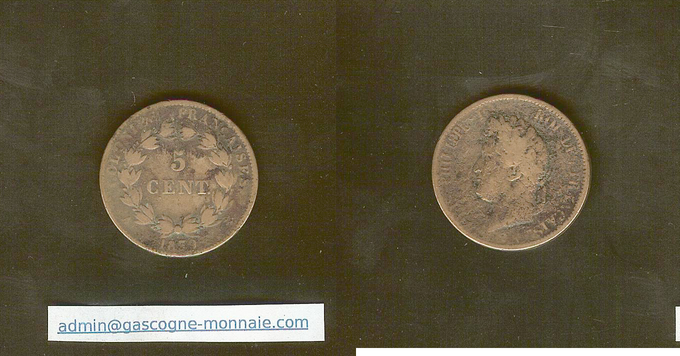 Colonies Françaises 5 centimes Louis Philippe 1er 1839 A Paris T